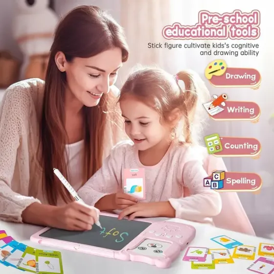 Говорящие обучающие карточки Монтессори для изучения английского языка 2в1 интерактивный планшет и цветная LCD доска для рисования 224 слов мышка Розо Коломыя