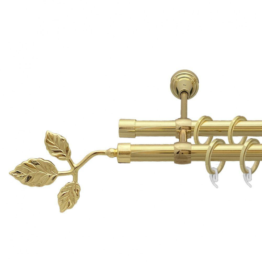 Карниз Orvit Тоскана металевий дворядний литий гладка труба кільце фасонне металеве  Золото 19\19 мм 300 см (00-00009509) Львів - фото 1