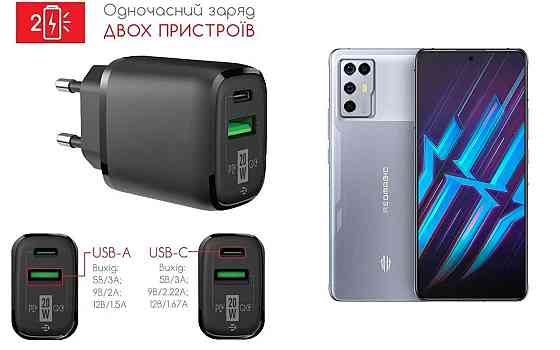 Сетевое зарядное устройство для nubia Red Magic 6, 6R, 6S Pro, 20W 3A, Quick Charge 3.0 Киев