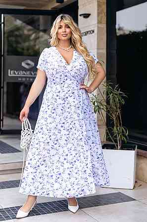 Довга літня сукня у квітковий принт "Bestie" | Батал Київ