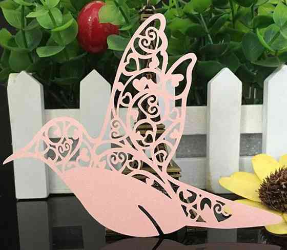 Банкетная карточка Колибри 10 штук 11 на 9 см пудровый Киев