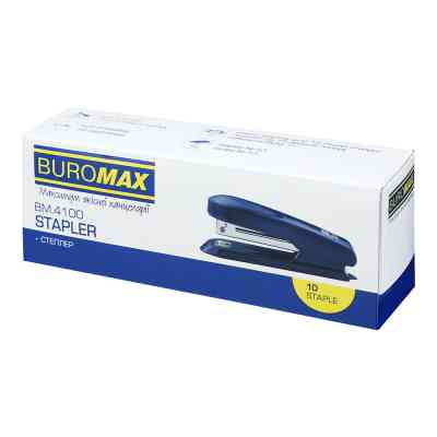 Степлер Buromax пластиковий, 15 аркушів, (скоби №10), 111 х 28 х 43 мм, сірий (BM.4100-09) Вінниця