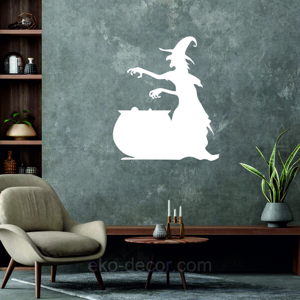 Декоративное настенное 3D Панно «Ведьма», Декор на стену с объемом 70*55 см, Белый Киев - изображение 3