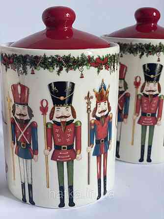 Банку новорічна для солодощів круп чаю керамічна Лускунчик 600мл Київ