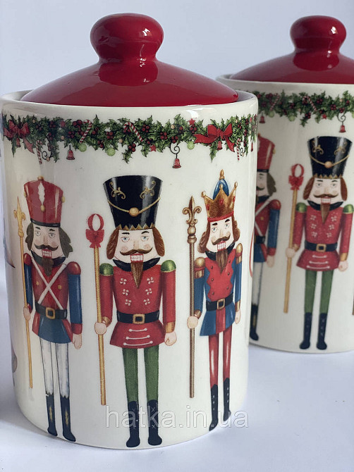 Банку новорічна для солодощів круп чаю керамічна Лускунчик 600мл Київ - фото 1