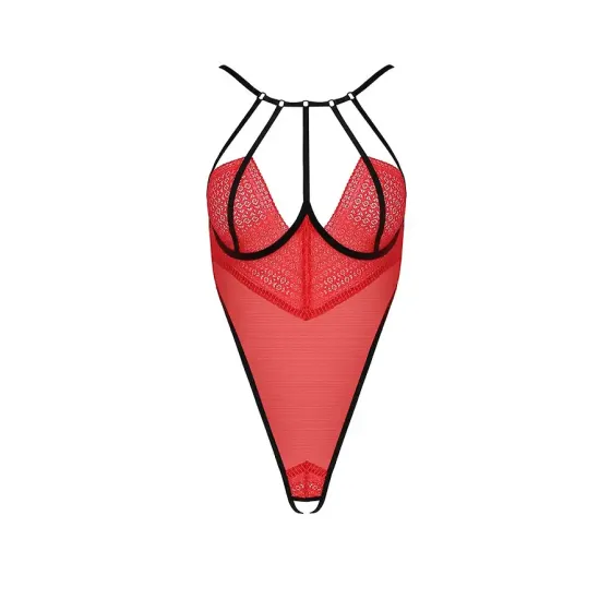 Боді з високим вирізом стегна Passion Exclusive AKITA BODY XXL/XXXL, red Львов