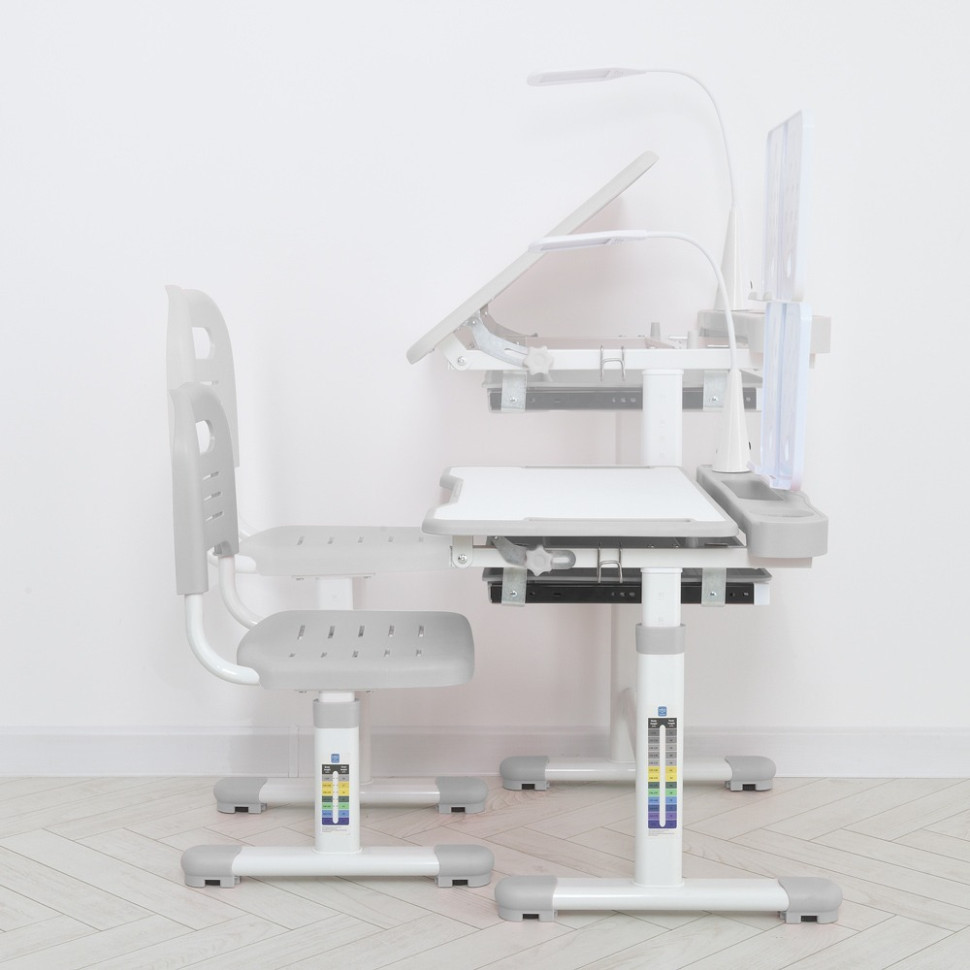 Парта M 5068-11 подставка для книги, лампа, серый Винница - изображение 2