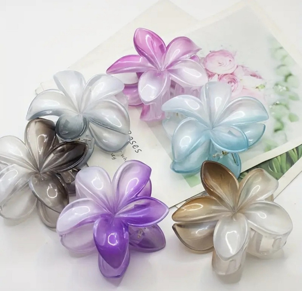 Заколка-крабік квітка 8 см Блакитний Смела - изображение 2