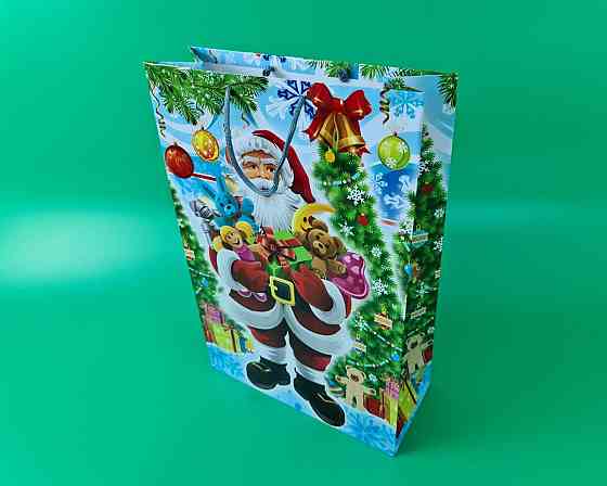 Новогодний ,картонные пакеты с ручками Гигант вертикальный 30х47х12-025 (12 шт) Харьков
