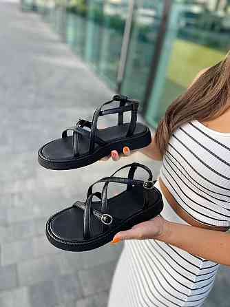 No brend Босоніжки жіночі A-1 чорні (літо, шкіра натуральна) (5117) 38 Коломия