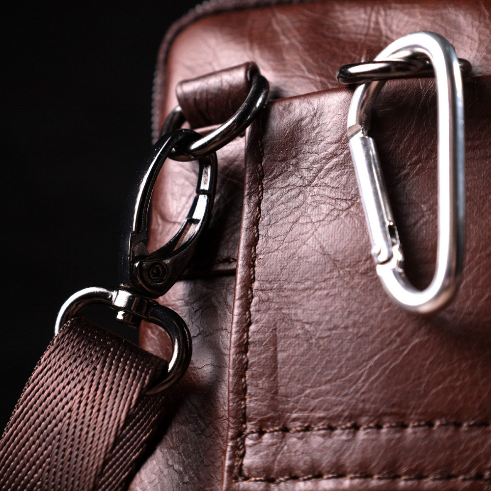 Відмінна чоловіча сумка на пояс із натуральної шкіри Vintage 22564 Коричневий Київ - фото 1