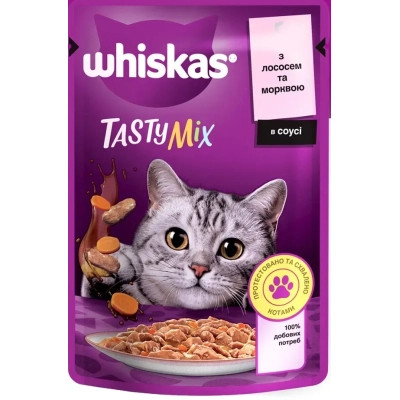 Влажный корм для кошек Whiskas TastyMix Лосось, Морковь 85 г (4770608262457) Винница - изображение 1