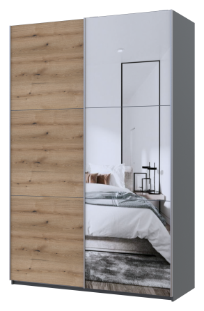 Шкаф-купе двухдверный Doros G-Caiser 160х60х240 см Графит/Дуб евок/1 Зеркало (DRS-011038) Львов