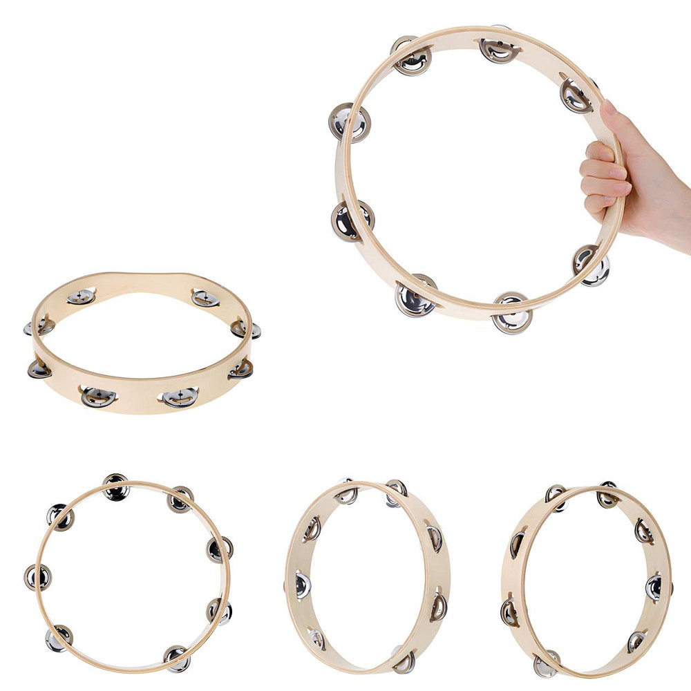 Бубен RESTEQ диаметр 25 см (10 дюймов) с металлическими звонцами — ударный музыкальный инструмент для музыкантов, оркестра, Киев - изображение 6