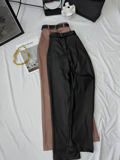 Женские кожаные брюки Palazzo теплые на флисе Харьков - изображение 8