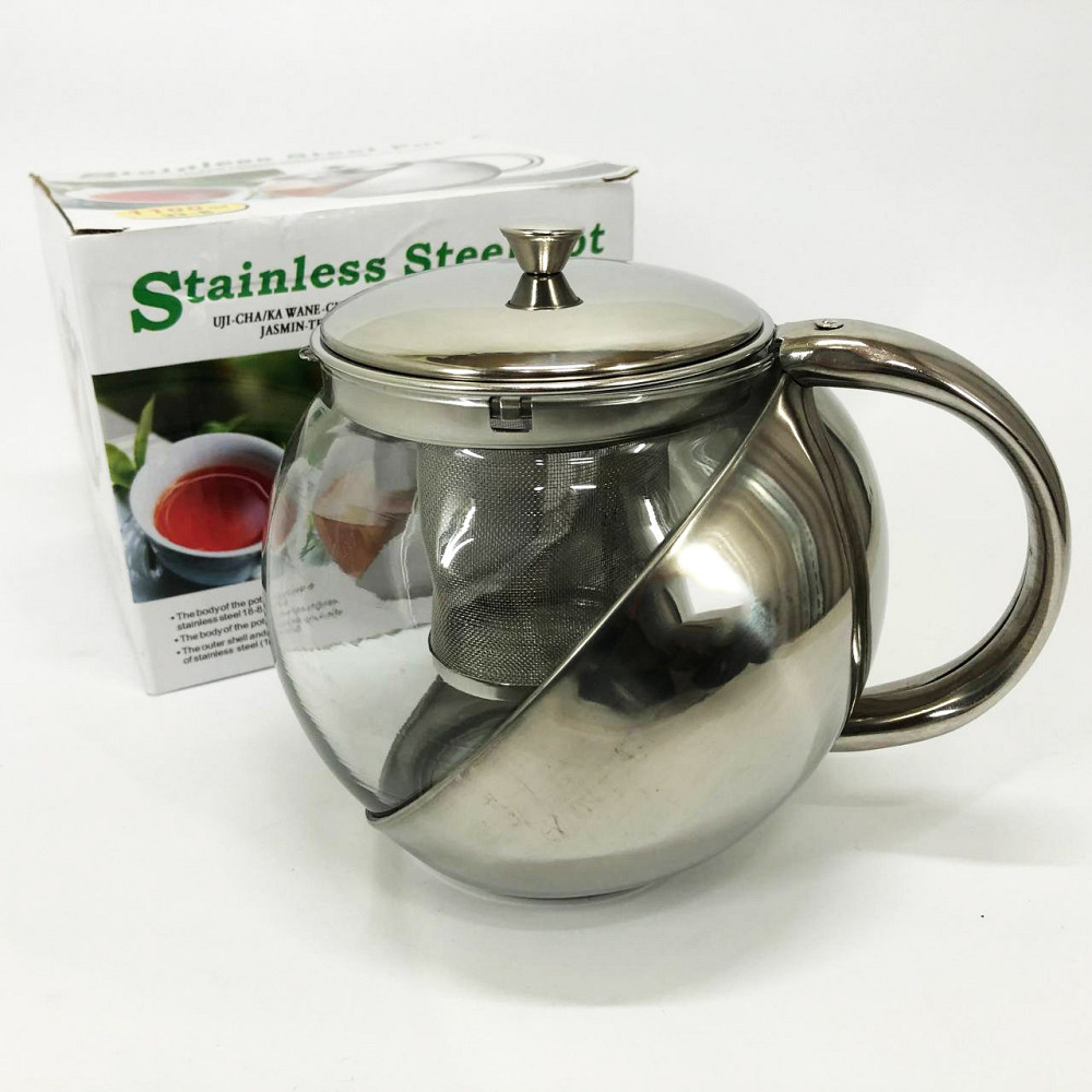 Скляний чайник з фільтром для заварювання чаю UNIQUE UN-1164 1.10 л, Заварний чайник скляний з ручкою HR-15 Львів - фото 3