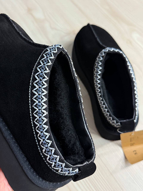 Уггі жіночі Itts 1702-1 капці на платформі замшеві з вишивкою чорні, 39, 24,5 см Київ - фото 12