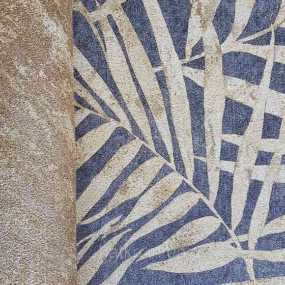 Шпалери вінілові на флізелін Rasch Linares 0.53х10 листя папороті жовті на чорному 617450 Київ