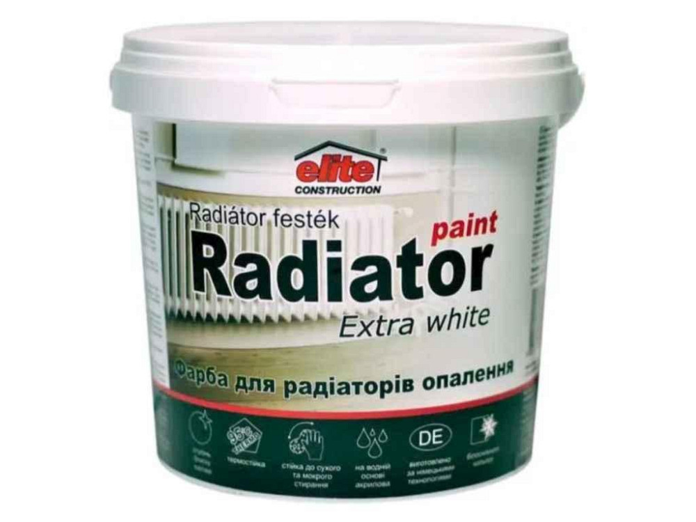 Емаль акрилова бiлий 2,5кг матовий для радіаторів опалення ТМ ELITE Київ - фото 1
