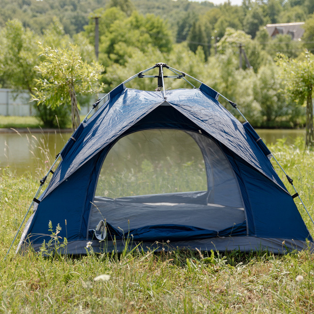 Палатка кемпинговая трехместная 190×190×140 (см) автоматическая LU-002 Синий Киев - изображение 3