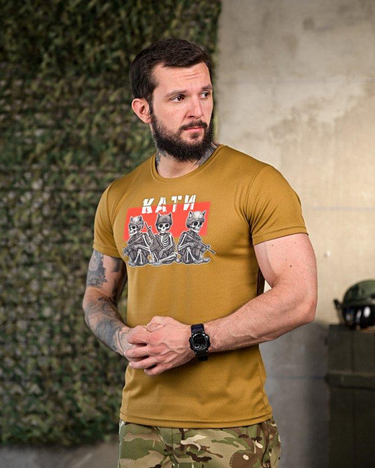 Тактическая потоотводящая футболка КАТИ койот ПП4667 Одесса - изображение 2