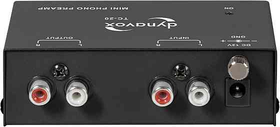 Фонокорректор Dynavox TC-20 для винилового проигрывателя MM компактный металлический корпус черный RCA Киев