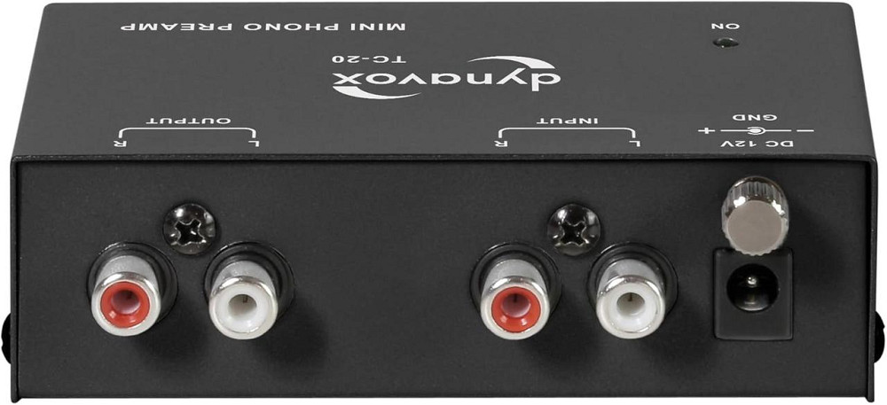 Фонокорректор Dynavox TC-20 для винилового проигрывателя MM компактный металлический корпус черный RCA Киев - изображение 3