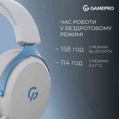 Навушники GamePro Asgard Skadi Wireless White/Blue (HSW191WB) Вінниця