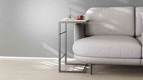 Столик приставний Террі Ferrum-decor 650x440x330 Чорний метал ДСП Дуб Сонома 16 мм (FRD-104651) Львів
