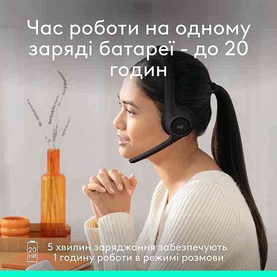 Bluetooth-гарнітура Logitech Zone 300 Wireless Black (981-001407) Чорний Харьков