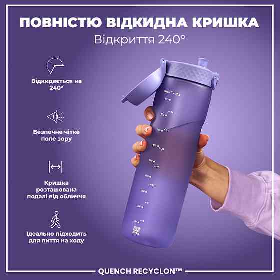 Пляшка для води ION8 1000 мл. (ЕКО пляшка) BPA Free, Light Purple Кам'янське