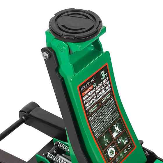 Домкрат 3т (75-505мм) підкатний низькопрофільний двопоршневий Rockforce RF-T830018Z HT Одеса
