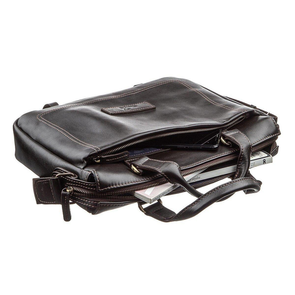 Сумка чоловіча SHVIGEL 11138 шкіряна Коричнева Київ - фото 4