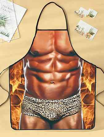 Фартух з приколом чоловік в леопардовій білизні 80 на 60 см різнобарвний Київ