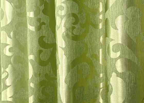 Шторна тканина жакард, колекція "Вензель" колір салатовий 297ш Київ