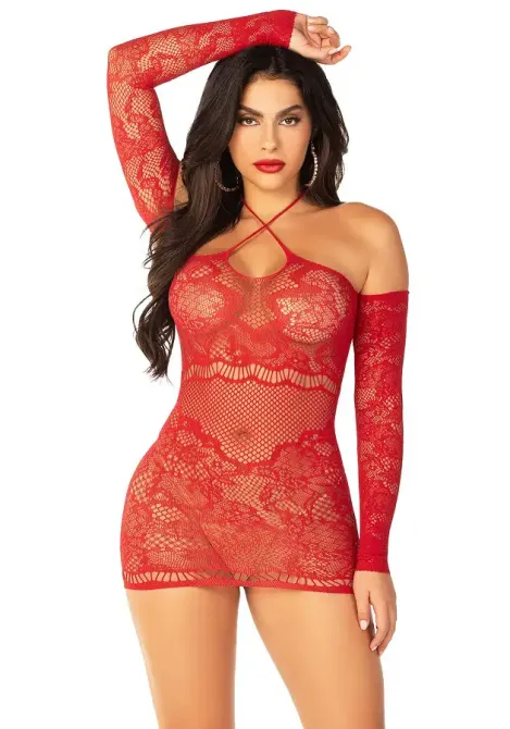 Сукня Leg Avenue Seamless Off The Shoulder Mini Dress One Size, Red Львів - фото 1