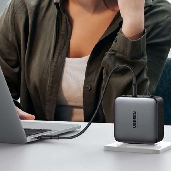 Зарядний пристрій 4xUSB 100W GaN (3хUSB-C+USB-A) + Cable CD226 Сірий Ugreen (90575) Київ - фото 5