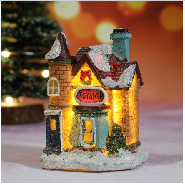 Новогодний домик с LED подсветкой из полистоуна для мини-сада, декора, миниатюры, Рождественской инсталляции. Модель 2-36 Одесса - изображение 1