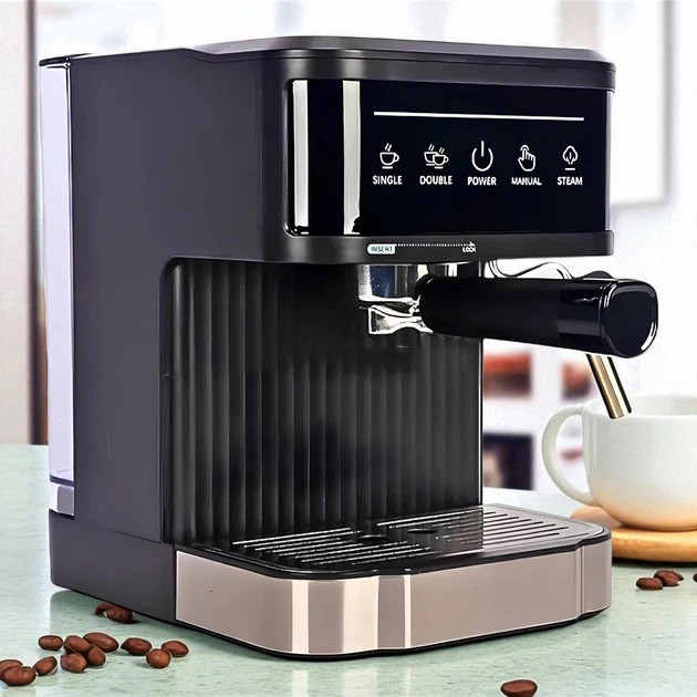 Кухонная кофемашина Crownberg CB-1572 1200Вт полуавтоматическая 1.8л с сенсорным управлением 20 бар AF-73 Львов - изображение 1