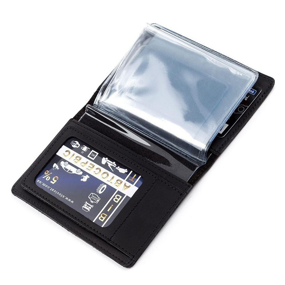 Обкладинка для автодокументів шкіряна Чорна (SHVIGEL) Київ - фото 4