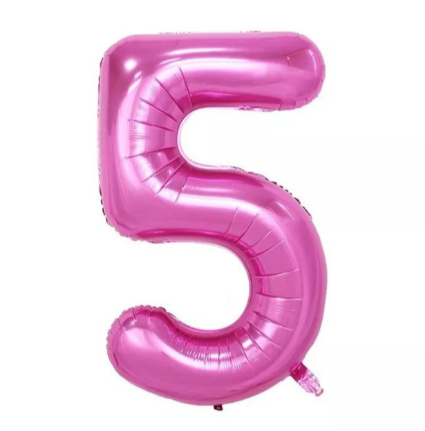 Кулька цифра 5 фольгована 32 дюйма рожевий Київ - фото 1