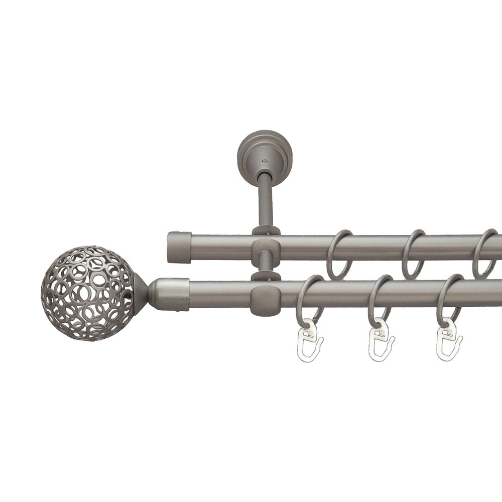 Карниз Orvit Савона металевий дворядний відкритий Сатин 16\16 мм 200 см (6098991) Львів - фото 1