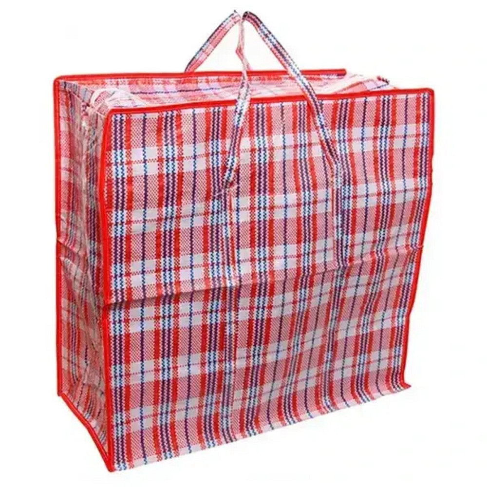 Сумка хозяйственная Клетка №5 64х49 вертикальная красная Киев - изображение 1