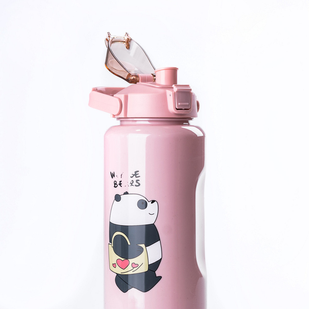 Happy Life Набір пляшок 3 в 1 Панда з поїлкою і ручкою 0.3 (л) 0.7 (л) 2 (л) рожевий HPZSB12001 Коломия - фото 2