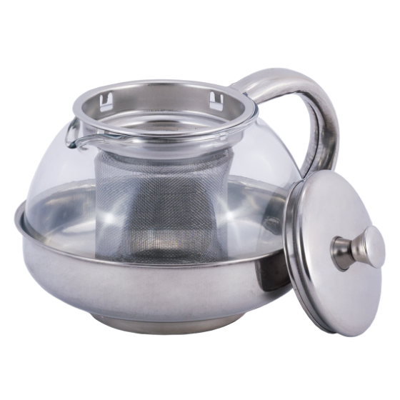 Заварник 600мл зі з'ємним ситечком скло/нержавіюча сталь 4315 KAMILLE Житомир - фото 5