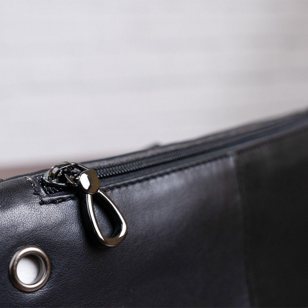 Поясна сумка з натуральної шкіри Vintage 20343 Чорна Київ - фото 3