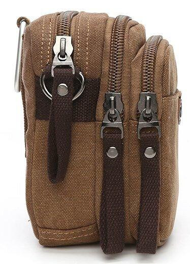 Барсетка текстильная Vintage 20163 Коричневая Киев - изображение 8