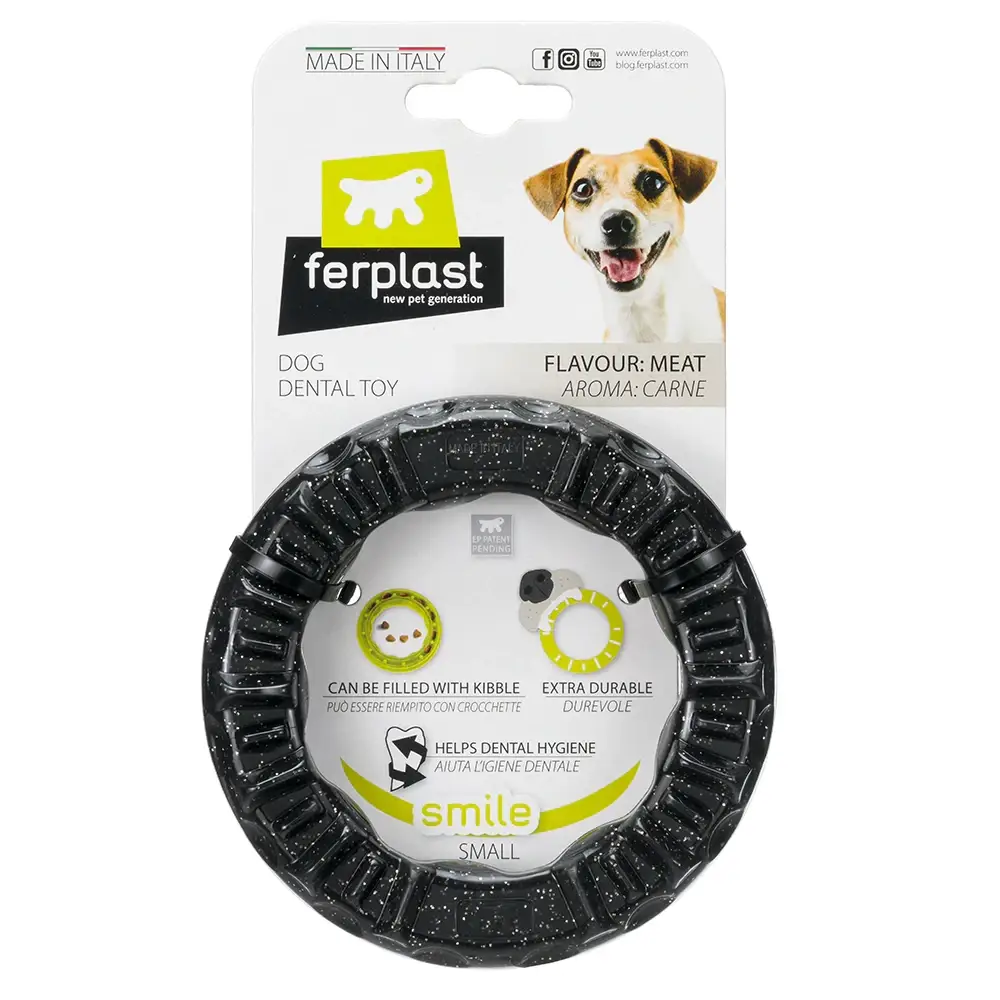 Жевательная игрушка для собак с кристаллами бикарбоната Ferplast Smile (Ферпласт Смайл) Ø 12 x 2,4 cm - S, Черный Запорожье - изображение 3
