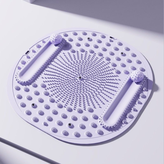 Килимок для масажу ніг круглий 55х55 см акупунктурний масажний для: йоги, стоп акупунктурних точок і тіла, фіолетовий Кам'янець-Подільський