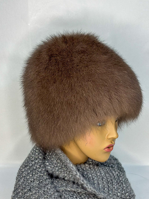 Шапка женская меховая песцовая Шарлотта Шоколадный Харьков - изображение 2